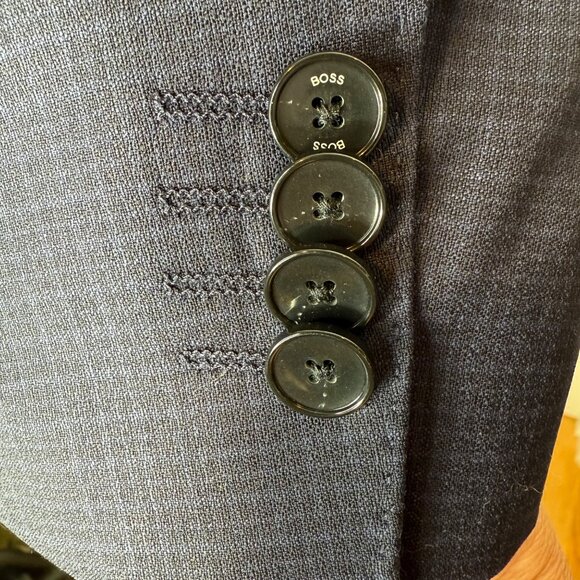 Hugo Boss Blue Checked Suit Jacket Slim Size 40R NWOT - Picture 5 of 9